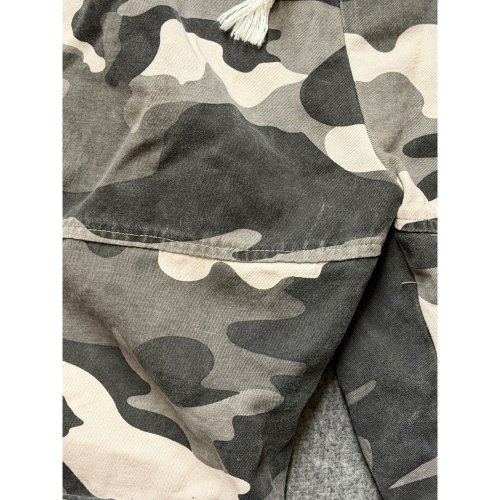 Mens Camo Cargo Shorts Grayscale Camouflage Elastic Waist Cotton 5XL Streetwear - Picture 5 of 7
